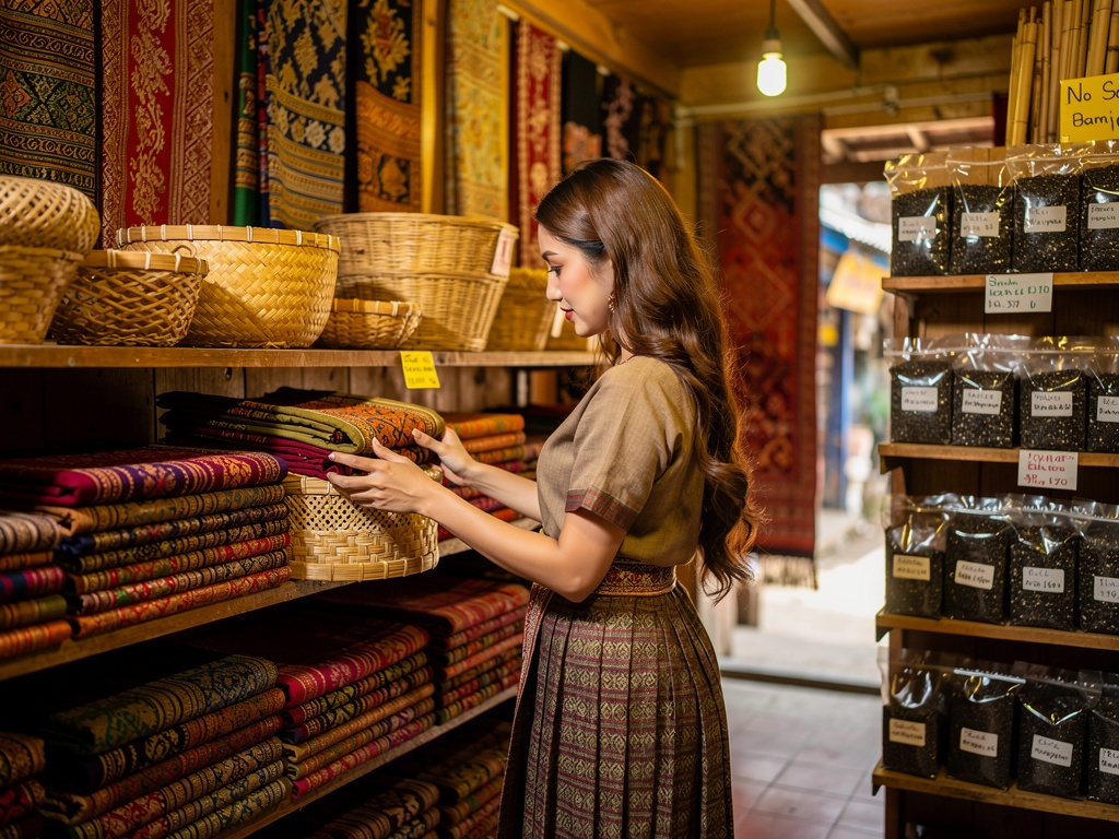 Inside a Manipuri craft and handloom shop