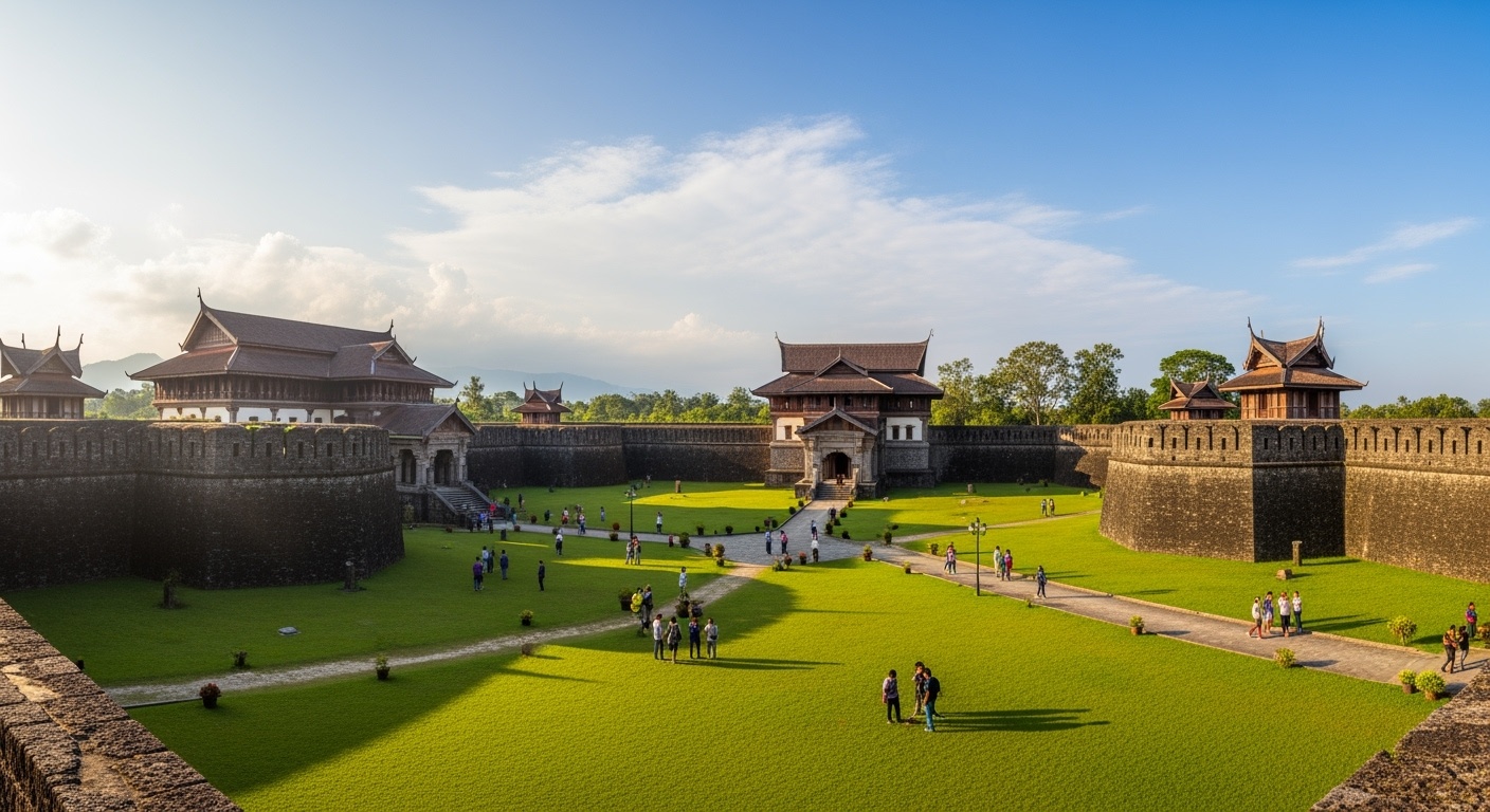 Historic Kangla Fort complex with ancient walls and gates