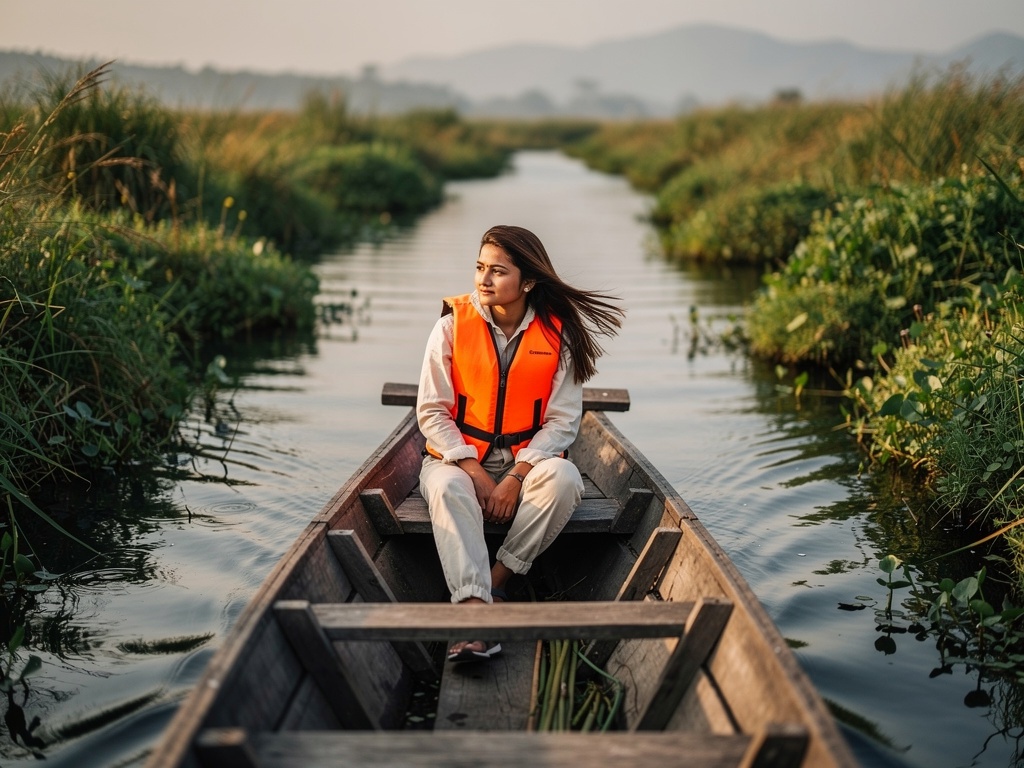 Boat safari through the floating phumdis of Keibul Lamjao