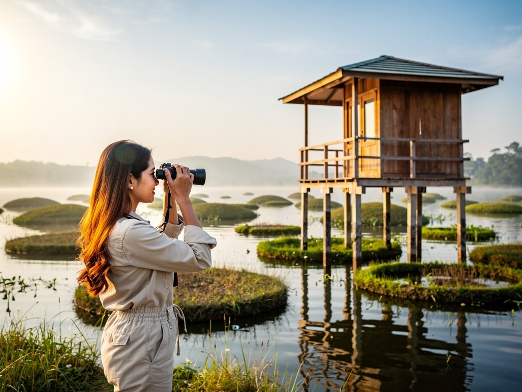 Watchtower overlooking the floating park at Keibul Lamjao